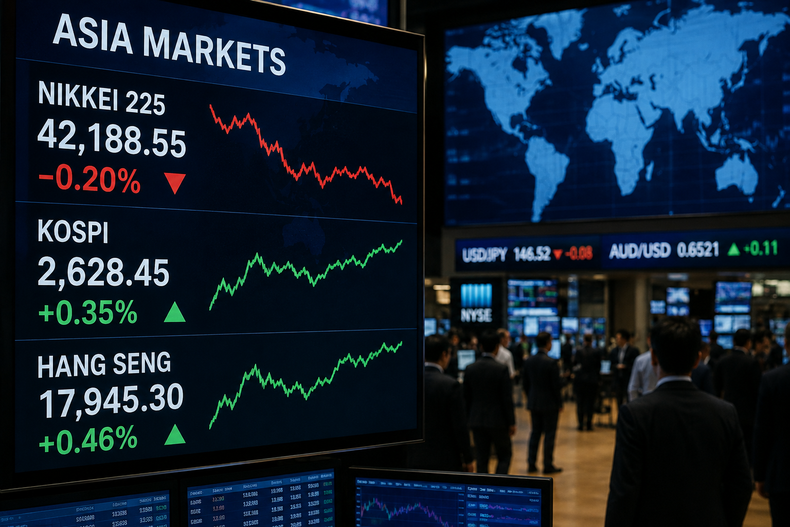 Rynki azjatyckie reagują na spadki na Wall Street