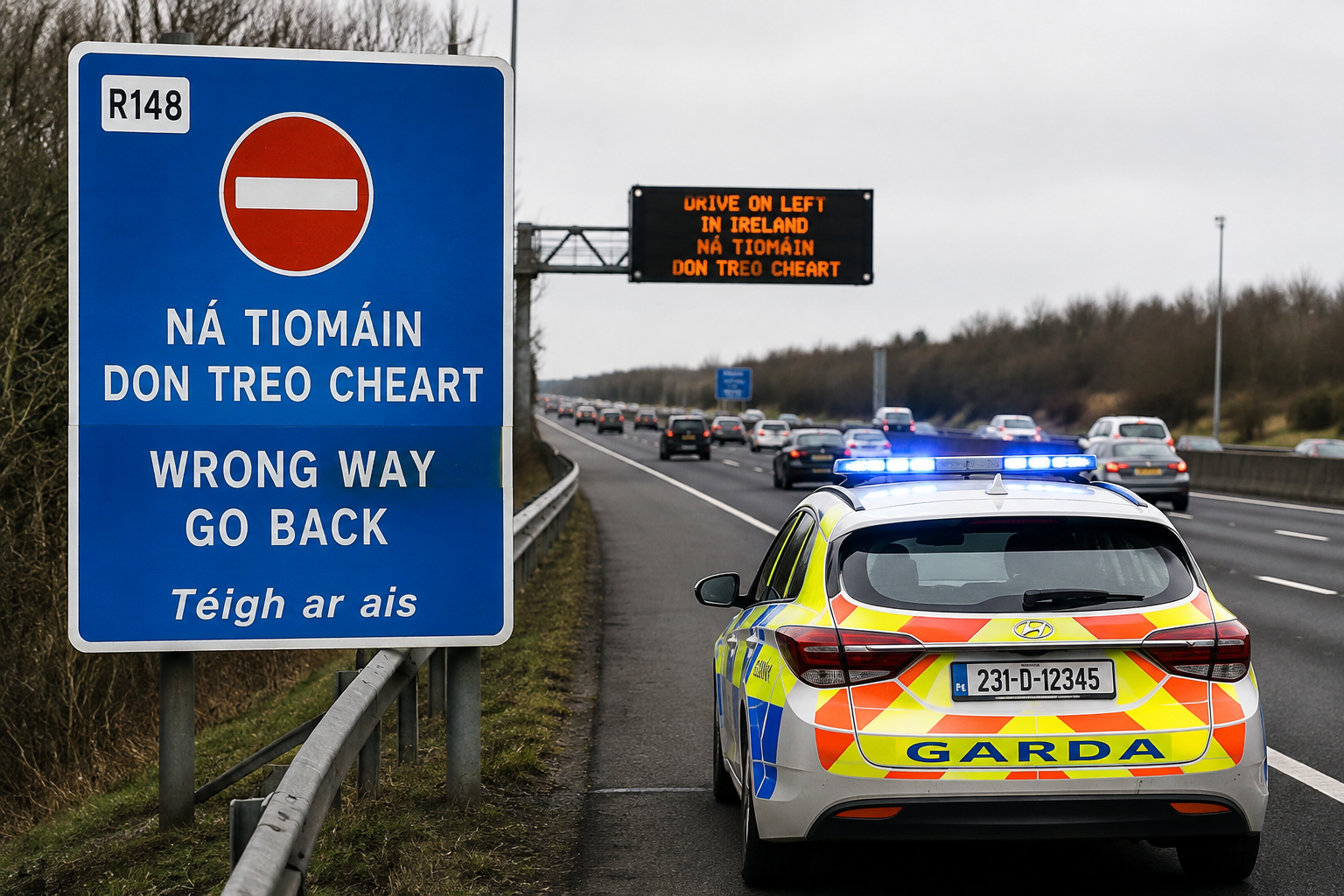 Surowsze kary za jazdę pod prąd na irlandzkich autostradach. Rząd zapowiada nowe przepisy
