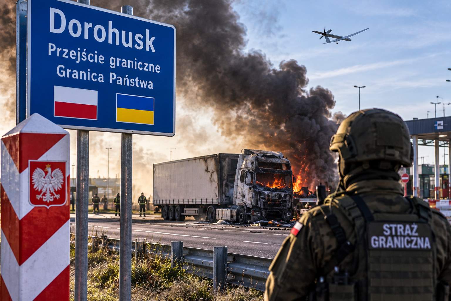 Rosyjski atak bardzo blisko Polski. Uderzono w ciężarówkę przy przejściu w Dorohusku