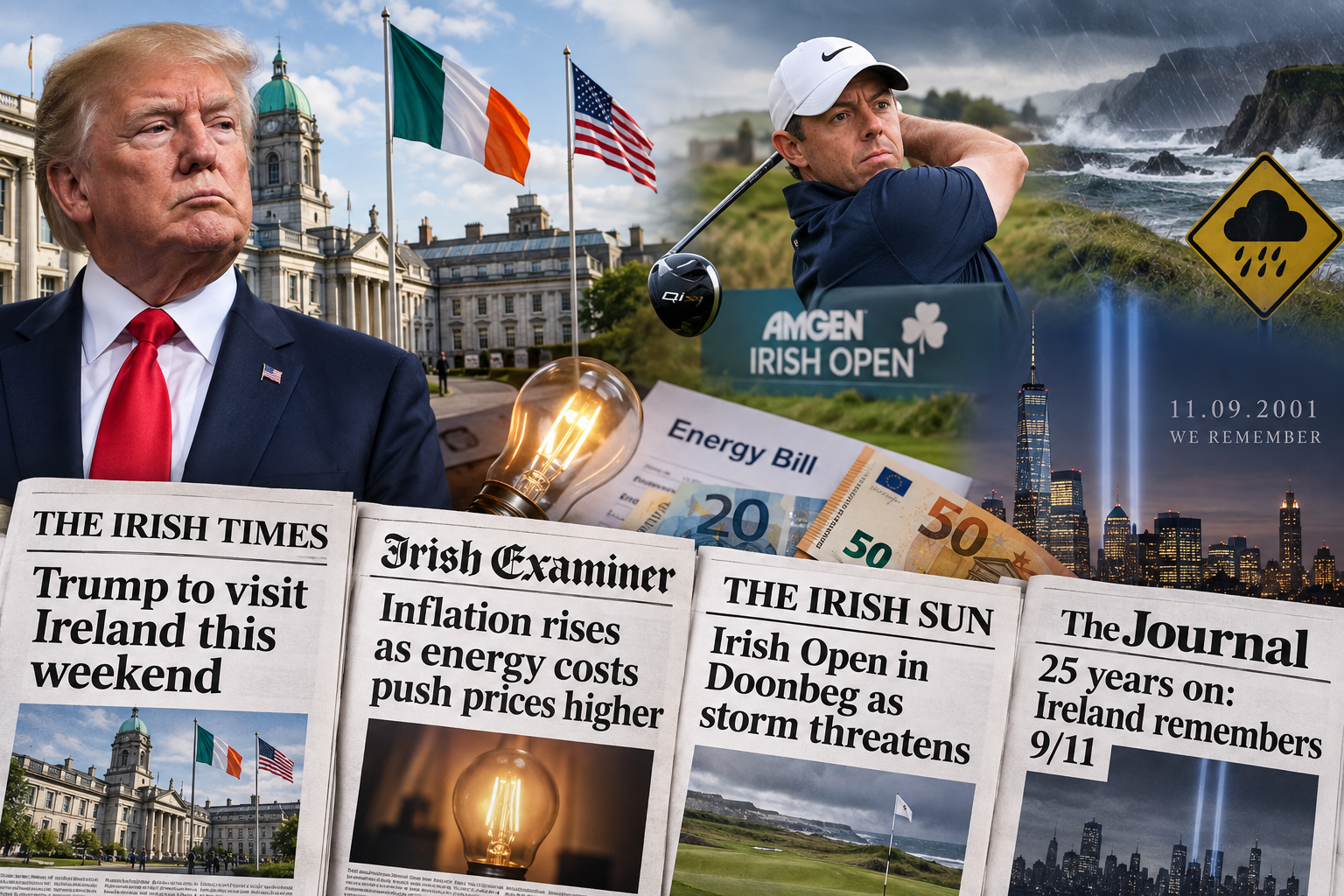 Co dziś piszą irlandzkie gazety? Trump, drożyzna, pogoda i wielkie emocje przed weekendem