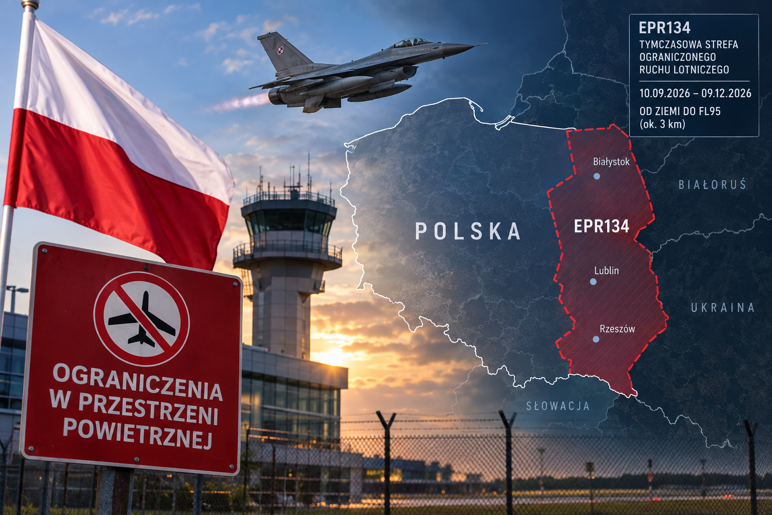 Wschodnia Polska z nowymi ograniczeniami w przestrzeni powietrznej