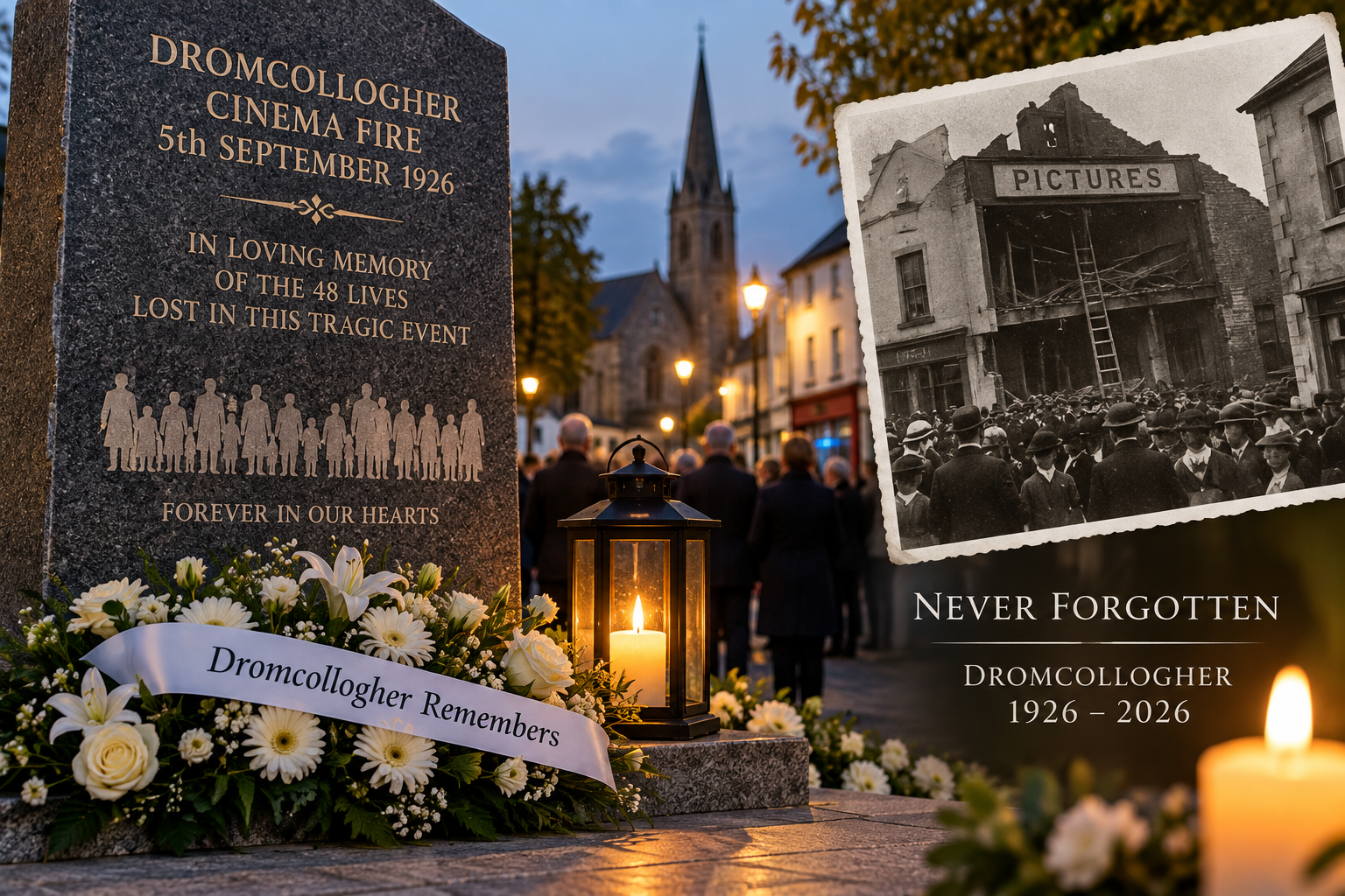 100 lat po tragedii w Dromcollogher. Irlandia upamiętnia 48 ofiar pożaru kina